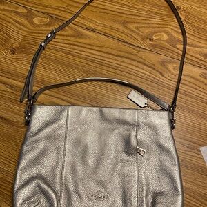 Coach Metallic Silver Shoulder Bag